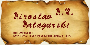 Miroslav Malagurski vizit kartica